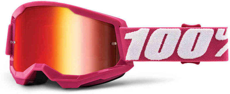 Occhiale Cross  100% Strata Junior lente UV Riflettente - Rosa con lente rossa