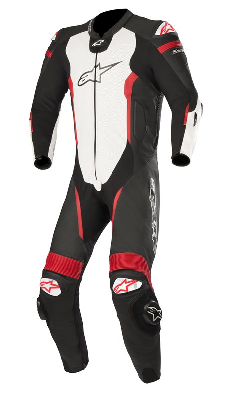 Tuta Pelle Alpinestars MISSILE LEATHER 1 PC TECH AIR COMPATIBLE - Nero/Bianco/Rosso