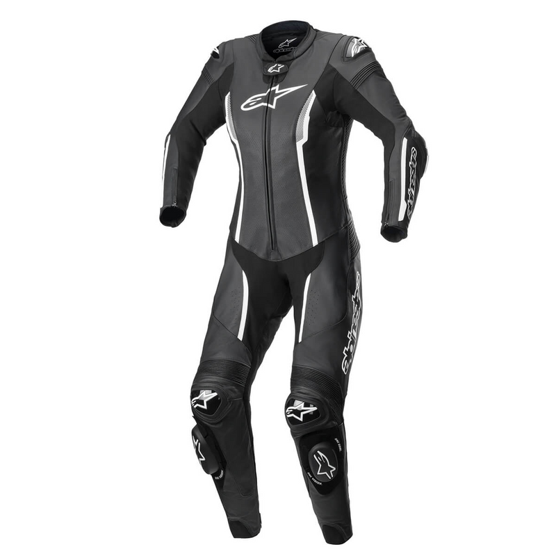 Tuta Pelle Donna Alpinestars Stella MISSILE SUIT 1PC TECH-AIR - Nero/Bianco