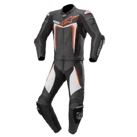 Tuta Moto Divisibile in Pelle Alpinestars MOTEGI V3 LEATHER SUIT 2 PC - Nero/Rosso/Bianco