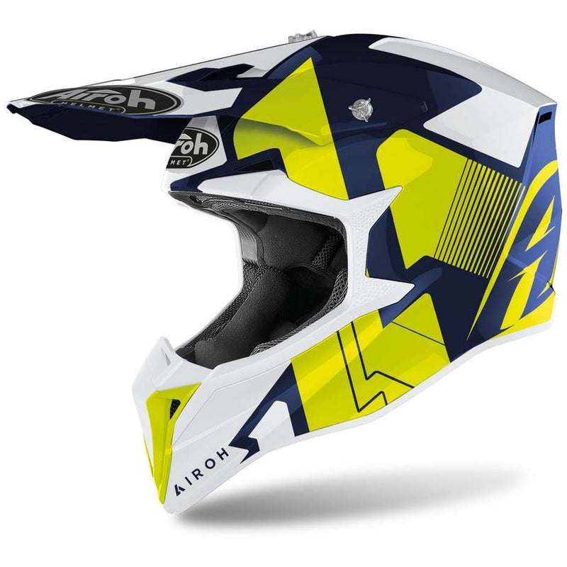 Airoh Wrap Motocross-Helm - Glänzend blau
