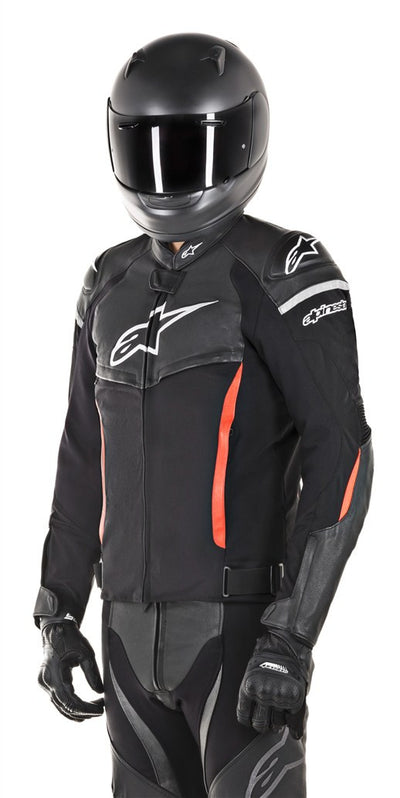 Blouson moto cuir sport Alpinestars SP X - noir rouge CE