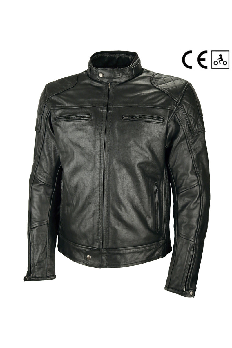 Blouson moto cuir OJ ACE Homme - Cuir noir